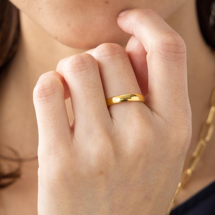 純金 24金 K24 リング 均一幅 指輪 ゴールド 華やか 甲丸デザイン 約