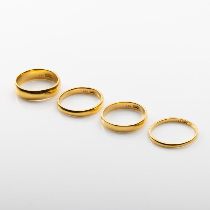 純金  24金 K24 リング 均一幅 指輪 ゴールド 華やか 甲丸デザイン 約2.8g(10号基準)【造幣局品位証明刻印】の画像