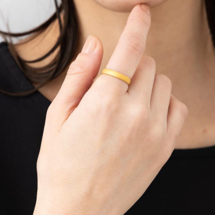 つや消し 純金 24金 K24 リング 均一幅 指輪 ゴールド 華やか 甲丸