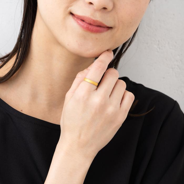 つや消し 純金 24金 K24 リング 均一幅 指輪 ゴールド 華やか 甲丸