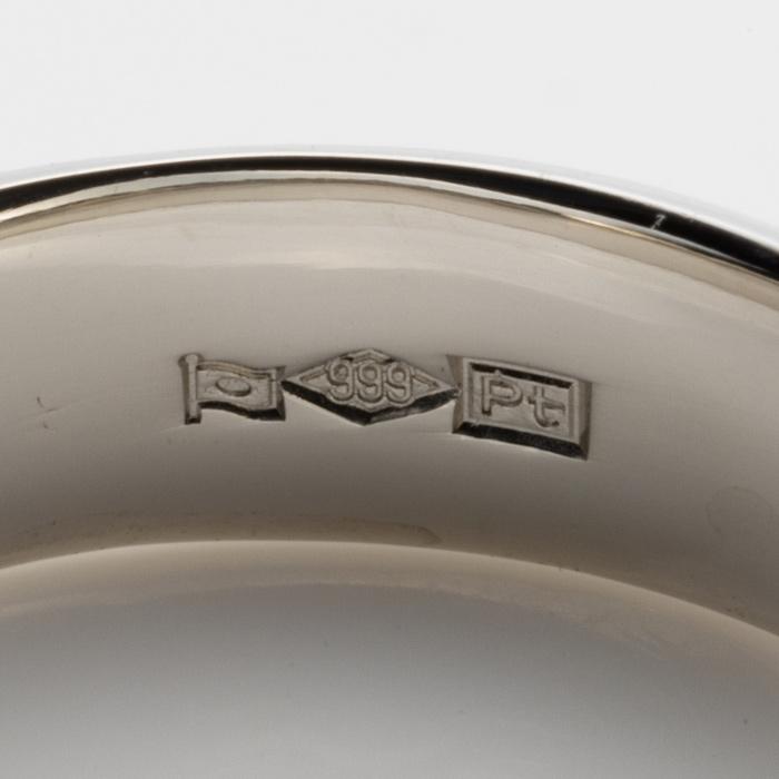 純プラチナ Pt999  リング 均一幅 指輪 華やか 甲丸デザイン 幅約4.7mm 約6.6ｇ(11号基準)  約6.6ｇ(11号基準)【造幣局品位証明刻印】の画像