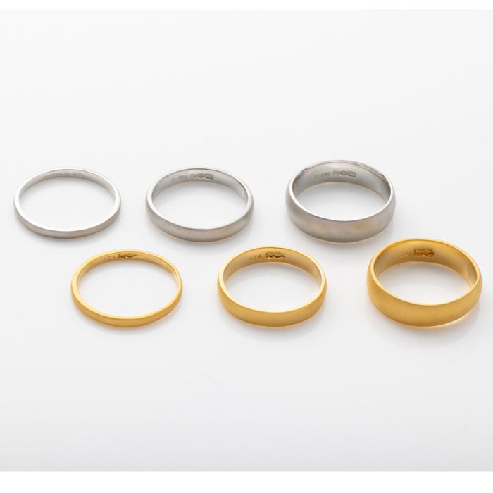 つや消し 純プラチナ Pt999 リング 均一幅 指輪 華やか 甲丸デザイン 幅約4.7mm 約6.6ｇ(11号基準) 艶消し【造幣局品位証明刻印】の画像