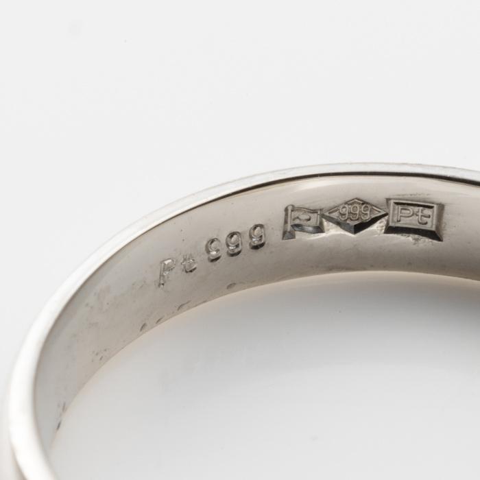 純プラチナ Pt999 リング 均一幅 指輪 華やか 甲丸デザイン 幅約3.3