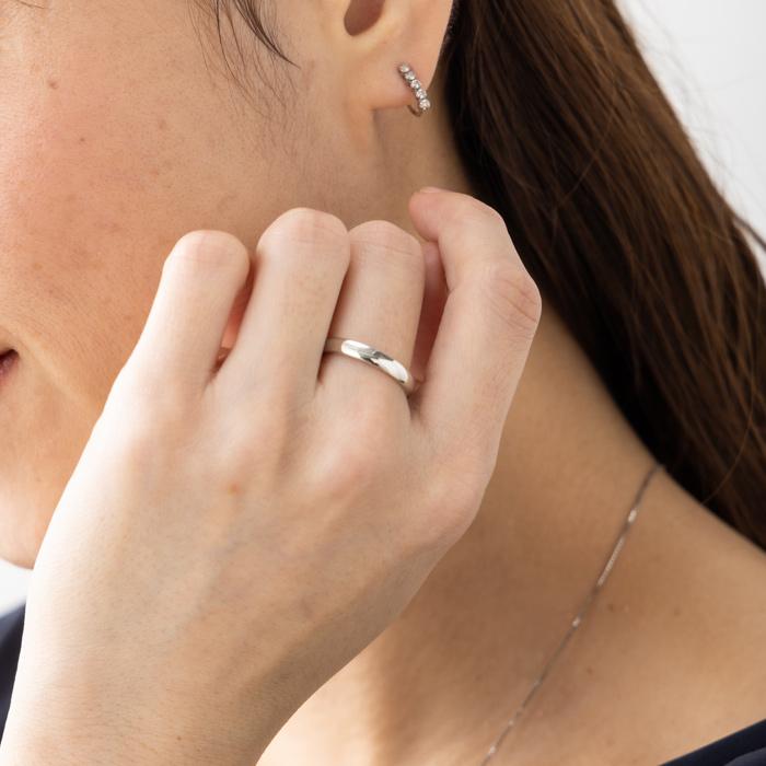 純プラチナ Pt999 リング 均一幅 指輪 華やか 甲丸デザイン 幅約3.3