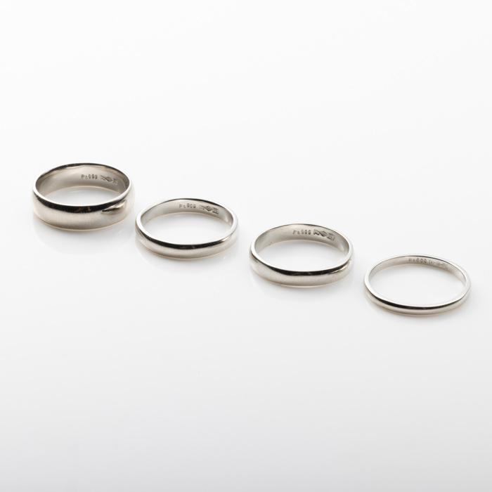 純プラチナ Pt999 リング 均一幅 指輪 華やか 甲丸デザイン 幅約3.3