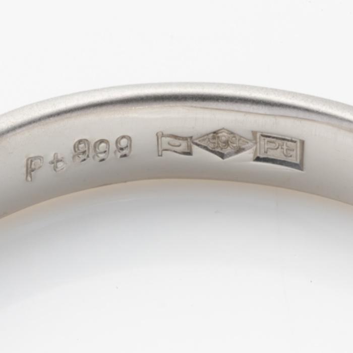 つや消し 純プラチナ Pt999 リング 均一幅 指輪 華やか 甲丸デザイン 幅約3.3mm 約3.1ｇ(11号基準) 艶消し マット【造幣局品位証明刻印】の画像