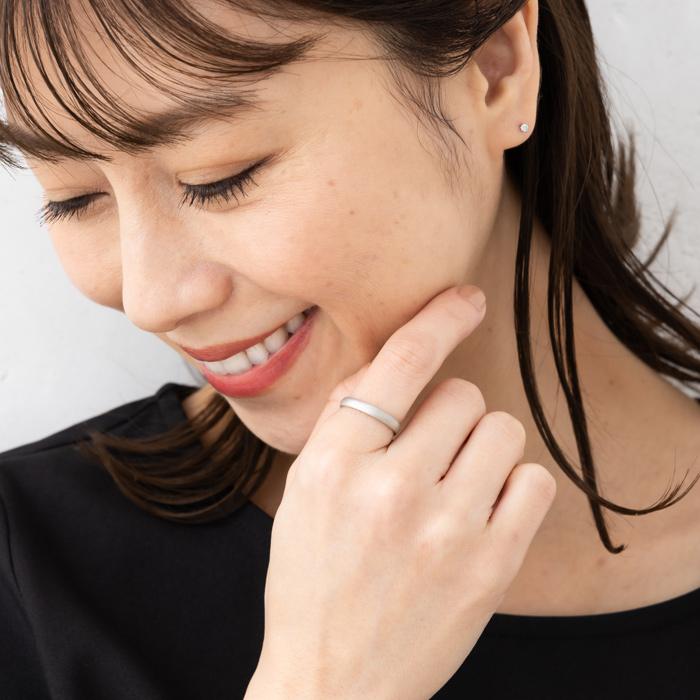 つや消し 純プラチナ Pt999 リング 均一幅 指輪 華やか 甲丸デザイン 幅約3.3mm 約3.1ｇ(11号基準) 艶消し マット【造幣局品位証明刻印】の画像