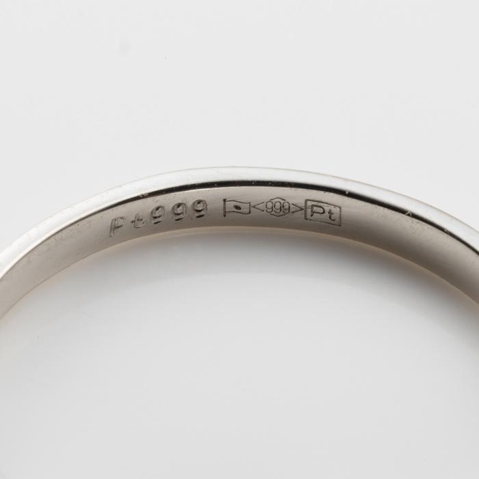 純プラチナ Pt999 リング 均一幅 指輪 華やか 甲丸デザイン 幅約1.6ｍｍ 約1.8ｇ(11号基準)【造幣局品位証明刻印】の画像
