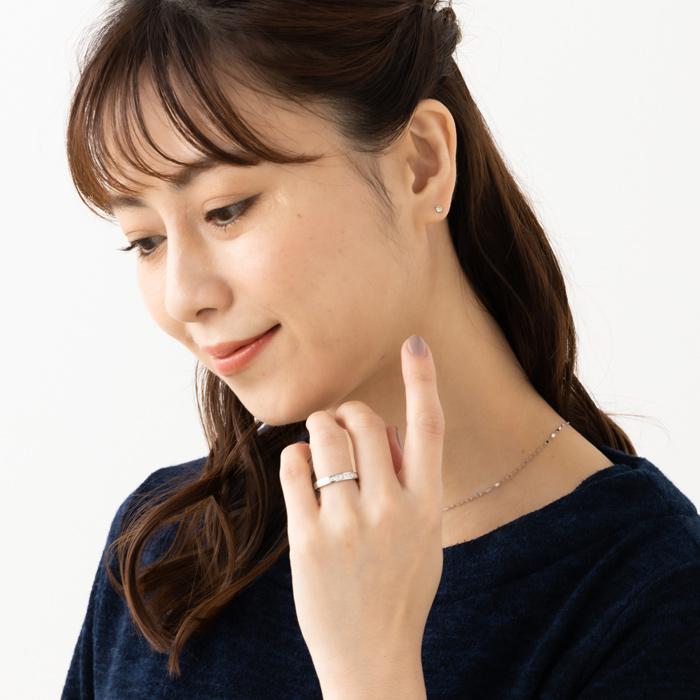 ハーフエタニティリング Pt900 プリンセスカット ダイヤモンド 計0.5ct 