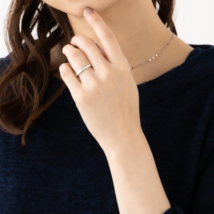 ハーフエタニティリング Pt900 プリンセスカット ダイヤモンド 計0.5ct
