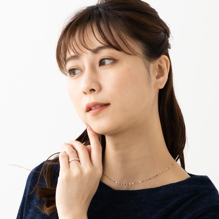 ハーフエタニティリング K18PG プリンセスカット ダイヤモンド 計0.5ct
