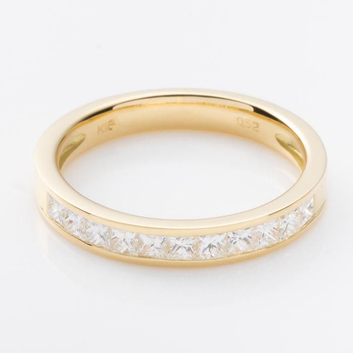 ハーフエタニティリング K18YG プリンセスカット ダイヤモンド 計0.5ct
