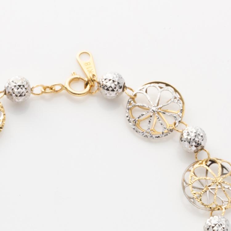 K18YG×K18WG コンビブレスレット 約17cm K18YG WG コンビカラー ブレスレット 18金 イエローゴールド