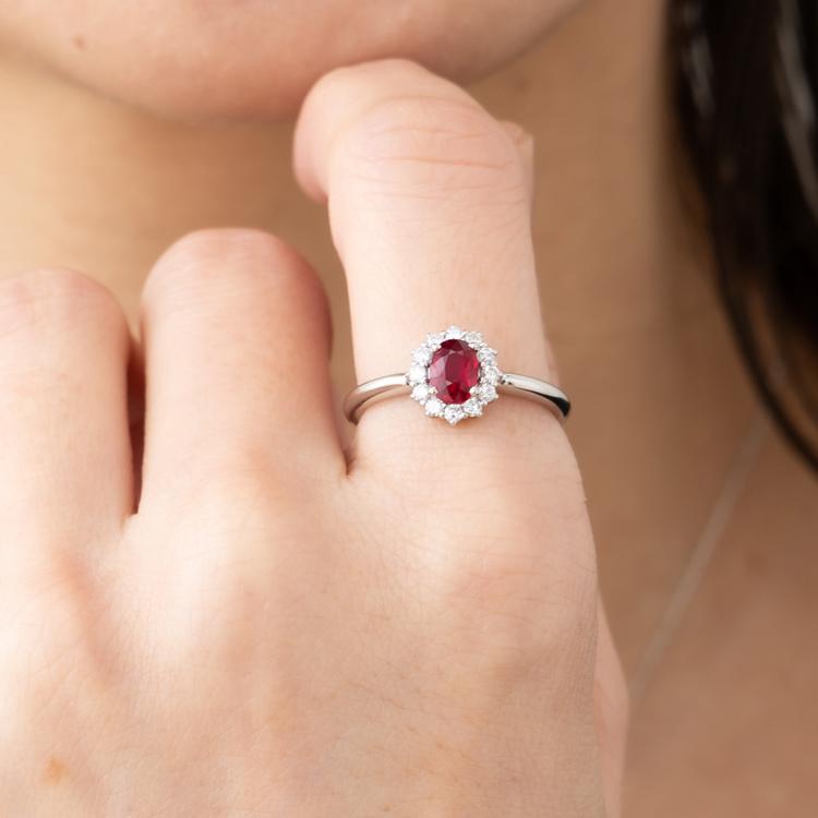 プラチナ 0.5ct ピジョンブラッド ルビー リング ダイヤモンド 12石 約0.2ct Pt950 プラチナ ルビー ダイヤ リング 指輪 赤 天然石 7月 誕生石 ギフトの画像