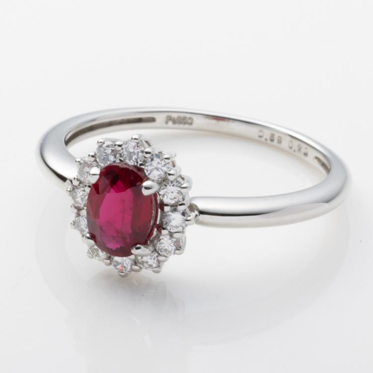 プラチナ 0.5ct ピジョンブラッド ルビー リング ダイヤモンド 12石 約0.2ct Pt950 プラチナ ルビー ダイヤ リング 指輪 赤 天然石 7月 誕生石 ギフトの画像