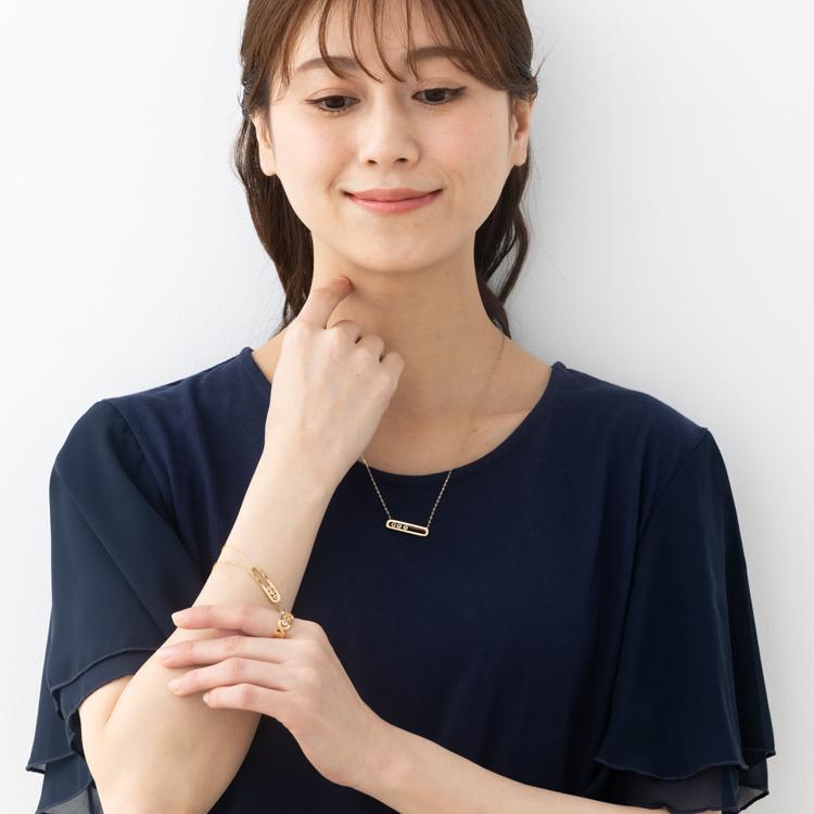 約18cm K18 YG ホワイトトパーズ ムーブデザイン ブレスレット 18金 