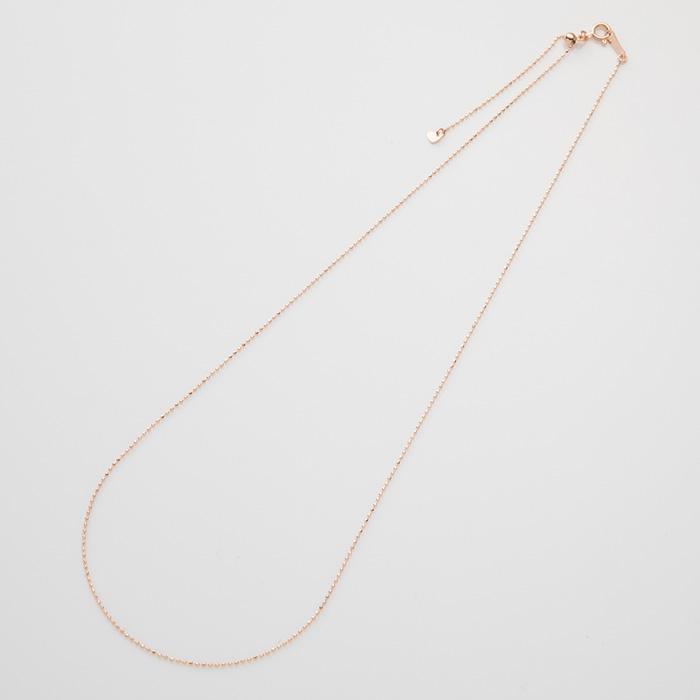 カットボール チェーン スライドアジャスター付き K18 YG PG Pt850 チェーン幅約0.8mm K18ネックレス プラチナネックレス シンプルネックレス 18金 プラチナ850の画像