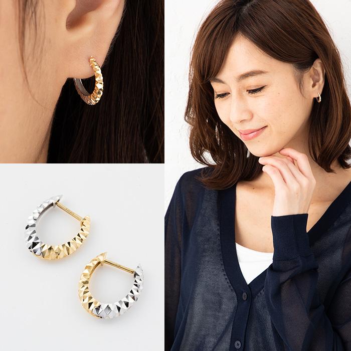 K18 】ゆらゆら フープ ゴールド ピアス 金 0.5g 