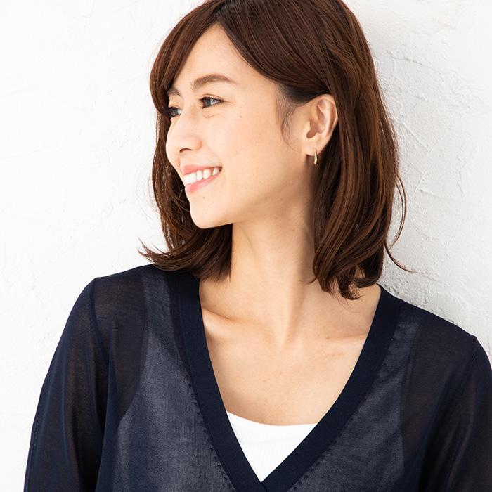 ピンキーリングピアス フープピアス ラージ ゴールドピアス K18/WG  K18PG/WG  コンビカラー 約1.3g(左右合計) 18金 ゴールド ホワイトゴールド ピンクゴールドの画像