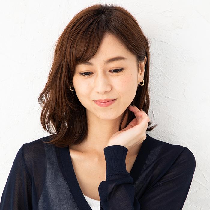 ピンキーリングピアス フープピアス ラージ ゴールドピアス K18/WG  K18PG/WG  コンビカラー 約1.3g(左右合計) 18金 ゴールド ホワイトゴールド ピンクゴールドの画像