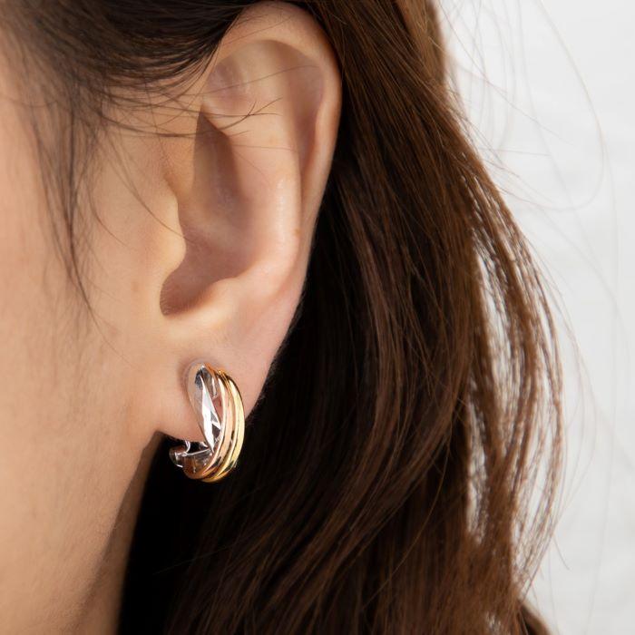 スリーカラー トリニティフープ ダイヤモンドカットモチーフ クリップ