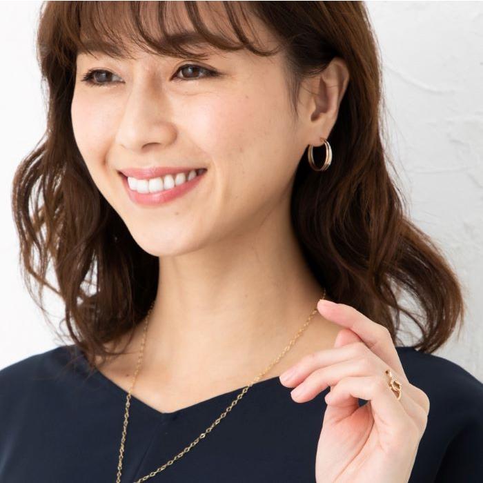 スリーカラー トリニティフープピアス 約1.9g（左右合計） 18金 K18