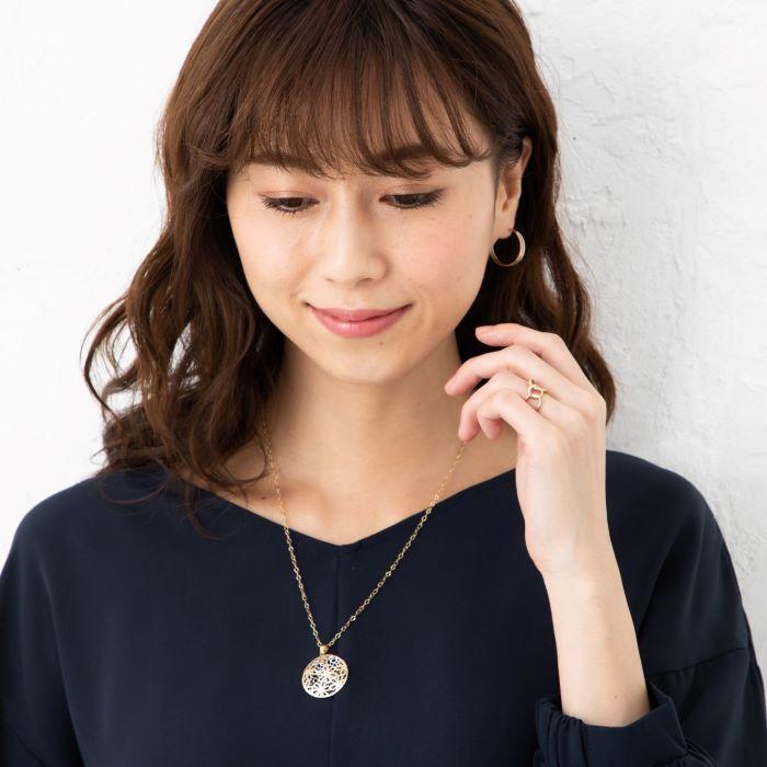 スリーカラー トリニティフープピアス 約1.9g（左右合計） 18金 K18