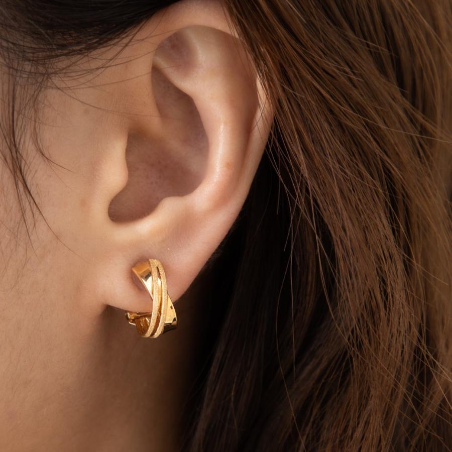 K18YG トリニティフープ スターダストピアス 重さ約1.4g 18金 ゴールド