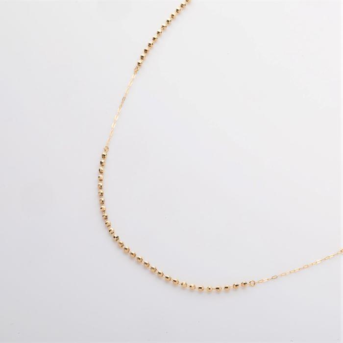 K18YG ミラーボール ロングネックレス 長さ約70cm K18 18金 