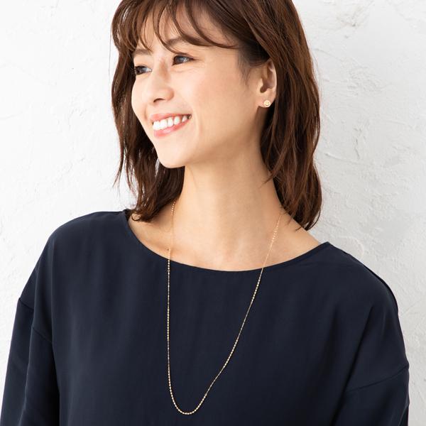 ミラーボール ロングネックレス 約70cm K18 18金 ネックレス レディース ゴールド K18ネックレス 約2.5g K18の画像