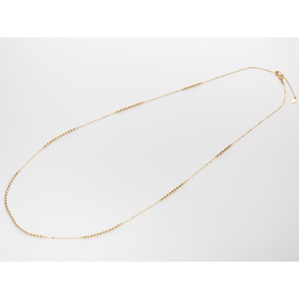ミラーボール ロングネックレス 約70cm K18 18金 ネックレス レディース ゴールド K18ネックレス 約2.5g K18の画像