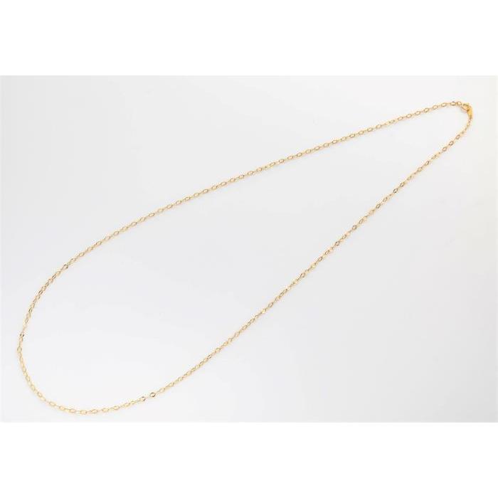 60cm】チェーン幅約2mm 中空アズキ チェーン ネックレス K18 YG WG 約