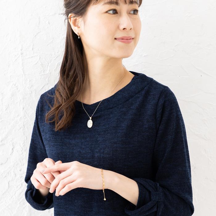 コンビカラー ラウンド クロス ペンダントトップ K18 YG WG イエロー 