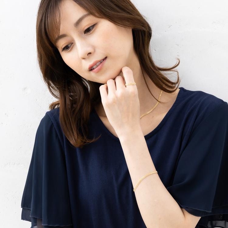 約18cm 中空 キヘイ ビスマルク チェーン ブレスレット K18 YG イエローゴールド 18金 ネックレス 地金 チェーンブレスレット 050 喜平 細目の画像