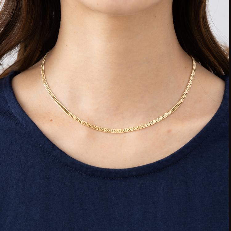 k18スクリューチェーンネックレス（スライドアジャスター付き）18金