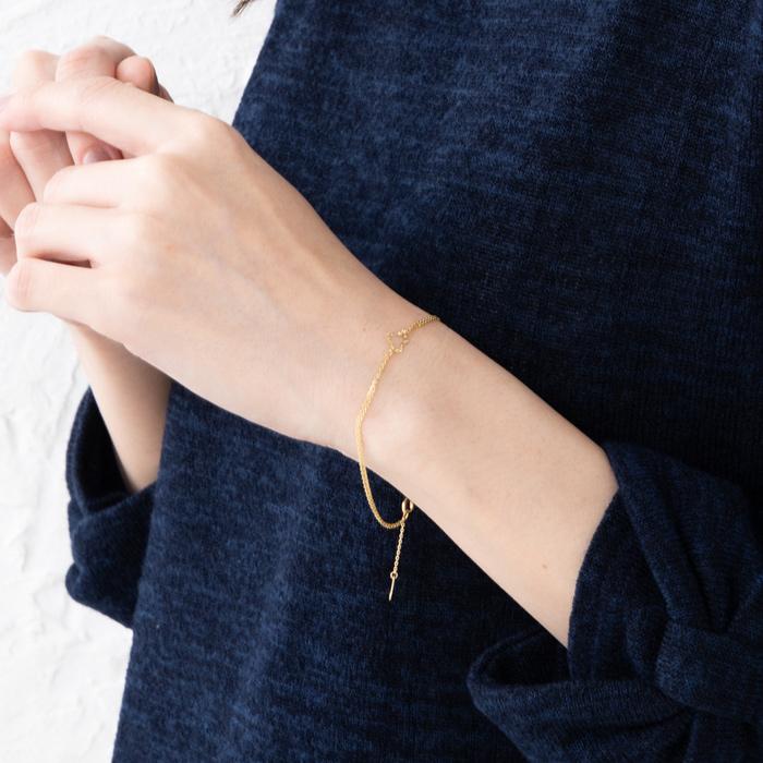 K18 ゴールド ダブルチェーン ブレスレット