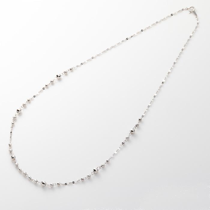 ミラーボール ペタルチェーン カットボールデザイン K18 WG 18金