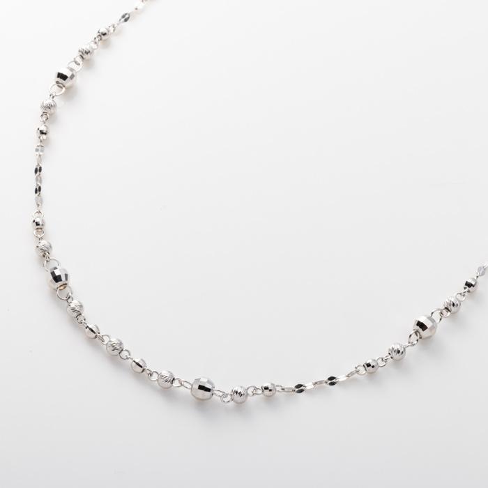 ミラーボール ペタルチェーン カットボールデザイン K18 WG 18金