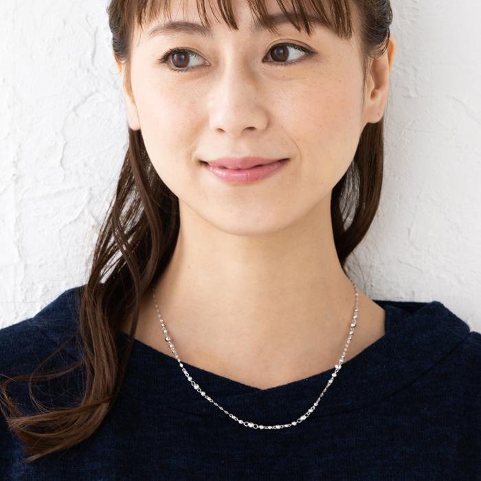 ミラーボール ペタルチェーン カットボールデザイン K18 WG 18金