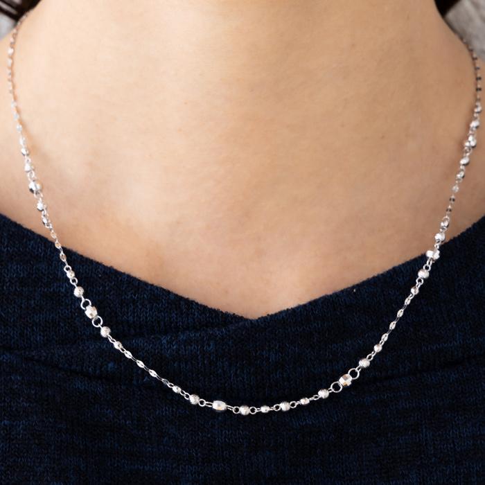 ミラーボール ペタルチェーン カットボールデザイン K18 WG 18金