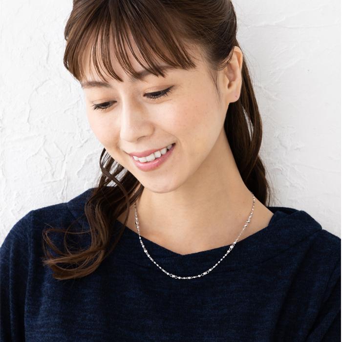 ミラーボール ペタルチェーン カットボールデザイン K18 WG 18金