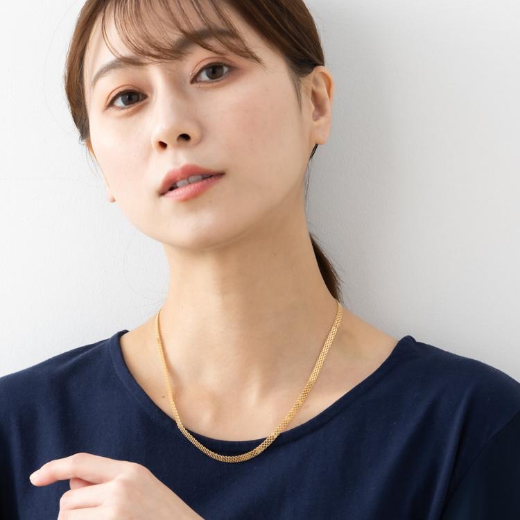 約45cm／50cm K18 YG ビスマルク 4列 チェーン ネックレス 18金