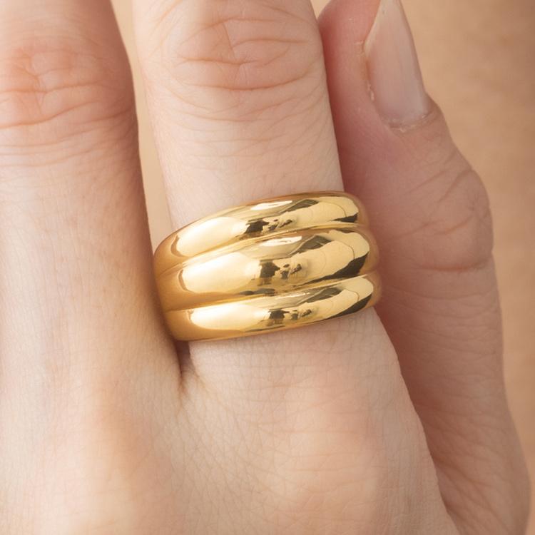 24金 K24 純金 リング 指輪 ゴールド 豪華 ボリューム デザインリング