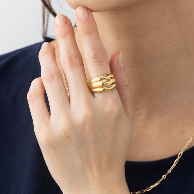 24金 K24 純金 リング 指輪 ゴールド 豪華 ボリューム デザインリング