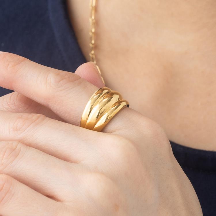 24金 K24 純金 リング 指輪 ゴールド 豪華 ボリューム デザインリング