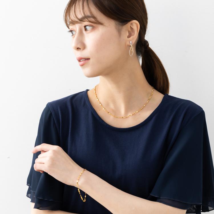 約18cm K24 純金 チェーン ブレスレット ファンタジアロール 0.5 純金 チェーン ブレスレット 地金 ゴールド 24金の画像