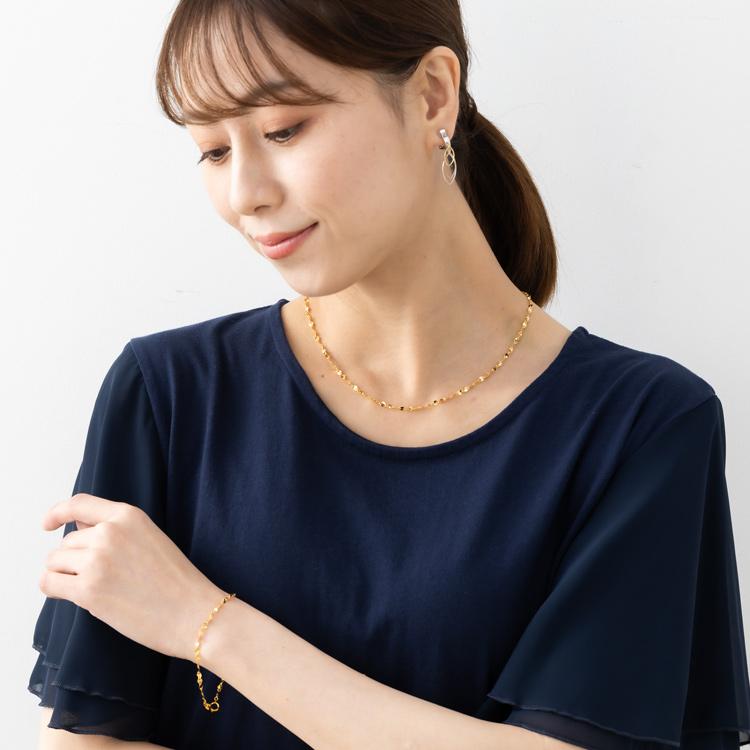 約18cm K24 純金 チェーン ブレスレット ファンタジアロール 0.5 純金 チェーン ブレスレット 地金 ゴールド 24金の画像