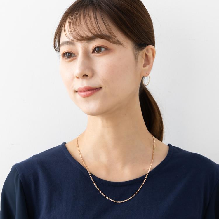 約60cm フィガロチェーン ネックレス キヘイ K18YG PG Pt850 18金 イエローゴールド ピンクゴールド プラチナ 幅約2mm K18 地金 メンズ レディース ユニセックスの画像