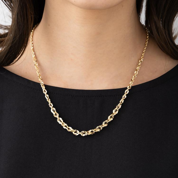 約45cm 中空 イリーデ チェーン ネックレス グラデーション K18 YG 18