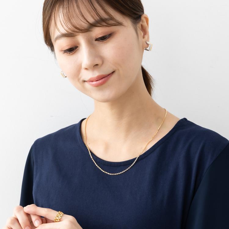 約50cm K18 YG シャインカット チェーン ネックレス 幅約2mm 約6.4g 18
